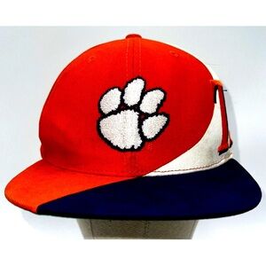 Clemson Tigers Snapback Hat Orange White Purple Adjustable Paw Logo OSFA
